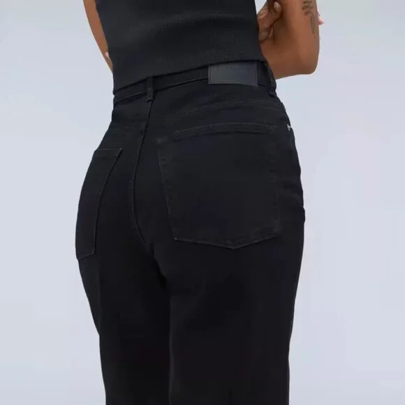 Everlane Way High Jeans low stretch black color size 28 regular high rise new - Picture 3 of 8